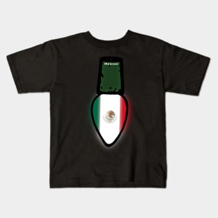 Mexico Flag Christmas Light Kids T-Shirt